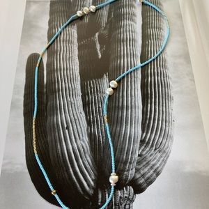 Handcrafted pearl and Japanese beaded necklace.